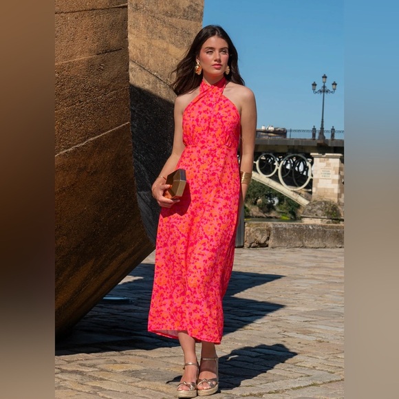 Women’s All I Want Summer Chiffon Multi-Position Neckline Floral Dress Small - Picture 1 of 16